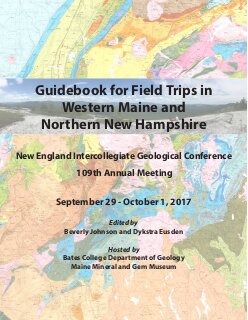 Guidebook for Field Trips in Western Maine and Northern New Hampshire