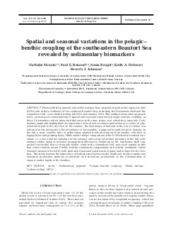 Spatial and seasonal variations in the pelagic–benthic coupling of the southeastern Beaufort Sea revealed by sedimentary biomarkers