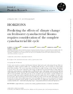 Predicting the effects of climate change on freshwater cyanobacterial blooms requires consideration of the complete cyanobacterial life cycle
