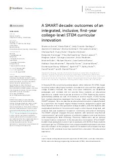 A SMART decade: outcomes of an integrated, inclusive, first-year college-level STEM curricular innovation