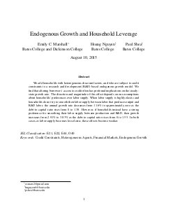 ENDOGENOUS GROWTH AND HOUSEHOLD LEVERAGE