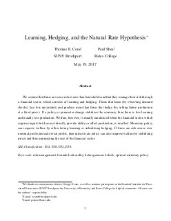 LEARNING, HEDGING, AND THE NATURAL RATE HYPOTHESIS