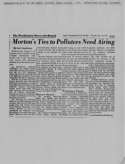 Morton's Ties to Polluters Need Airing